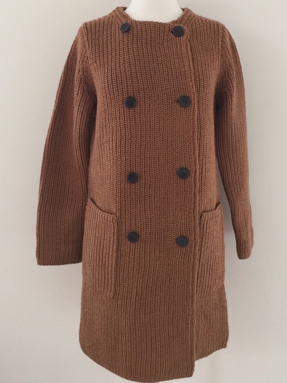 JCrew Collection Bonded Knit Sweater Coat Caramel Chocolate Brown